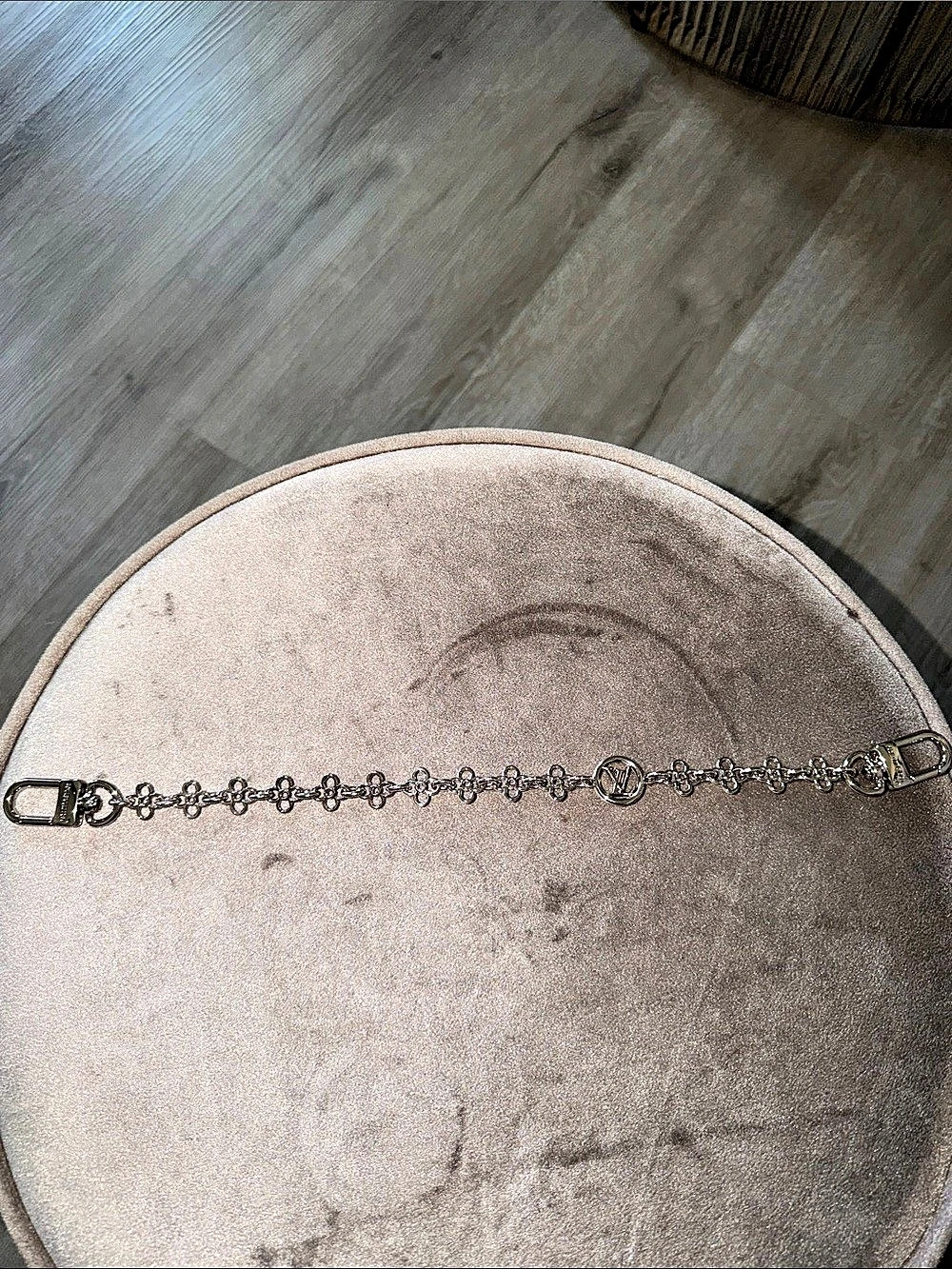 Louis Vuitton My Flower Chain Bag Charm Silver Bracelet